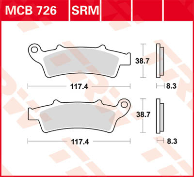 TRW спирачна подложка Sinter Scooter 125+ MCB726SRM