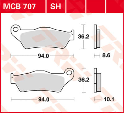 TRW спирачна подложка TRW MCB707 MCB707