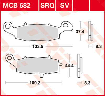 TRW спирачна подложка TRW MCB682 MCB682