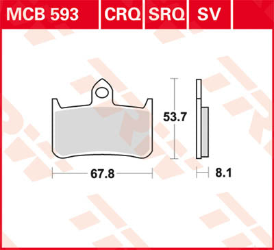 TRW спирачна подложка TRW MCB593SV MCB593SV