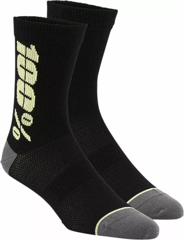 100% Sock Rythym BK/YL L/XL 24006-014-18