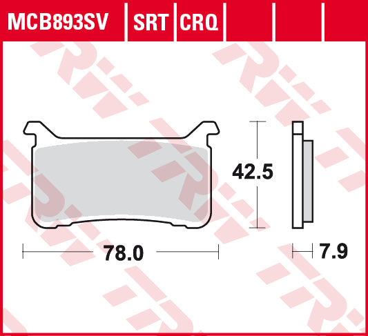 TRW спирачни накладки Carbon Track MCB893CRQ