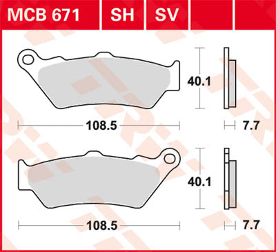 TRW спирачна подложка TRW MCB671SV MCB671SV