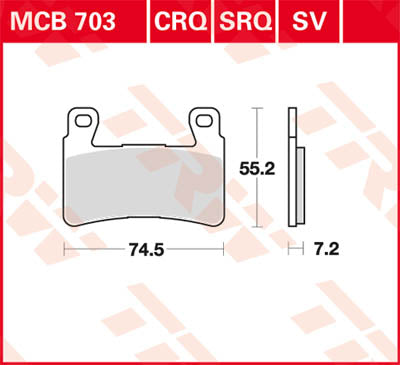 TRW спирачна подложка TRW MCB703SV MCB703SV