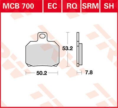 TRW спирачна подложка TRW MCB700RQ MCB700RQ
