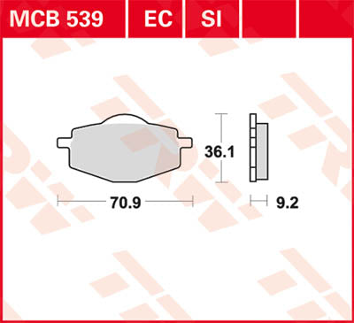 TRW спирачна подложка TRW MCB539 MCB539