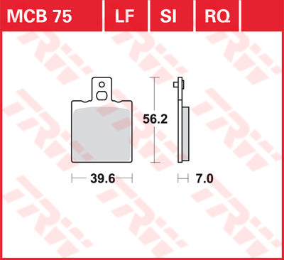 TRW спирачна подложка TRW MCB75 MCB75