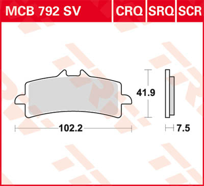 TRW спирачна подложка Състезание Sinter Race Longlife MCB792SCR