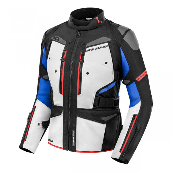 Shima lady textile mc-jacket dune gray /red /blue