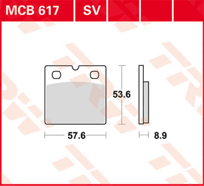 TRW спирачна подложка TRW MCB617SV MCB617SV