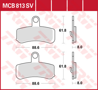 TRW спирачна подложка TRW MCB813SV MCB813SV
