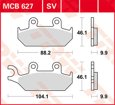 TRW спирачна подложка TRW MCB627 MCB627