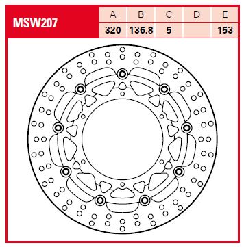 Trw спирачен ротор float rnd l/r msw207