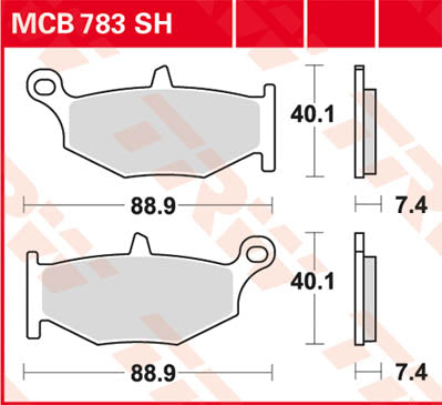 TRW спирачна подложка TRW MCB783SH MCB783SH