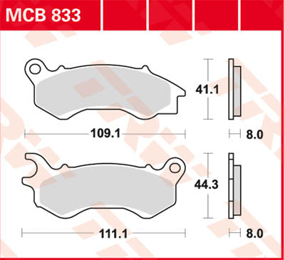TRW спирачна подложка Sinter Scooter MCB833SRM