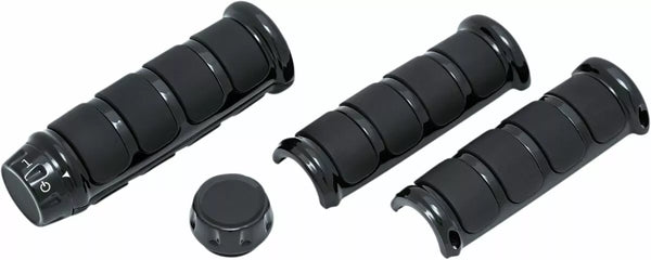 Kuryakyn grip iso 3 piece 10+fl bk kur6781