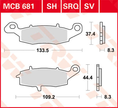 TRW спирачна подложка TRW MCB681SV MCB681SV