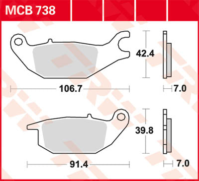 TRW спирачна подложка TRW MCB738 MCB738