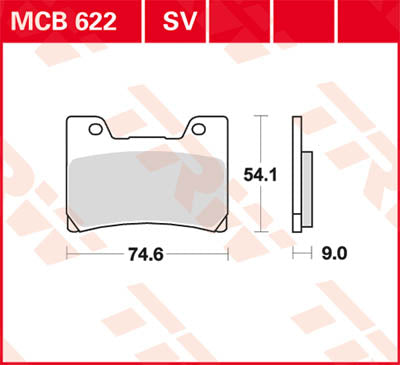 TRW спирачна подложка TRW MCB622SV MCB622SV