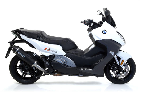 BMW C650 Sport 16/20 mol. Алуминий. Тъмно състезателно-технологично заглушител с капачка на въглеродния край за 73009mi връзката тръба