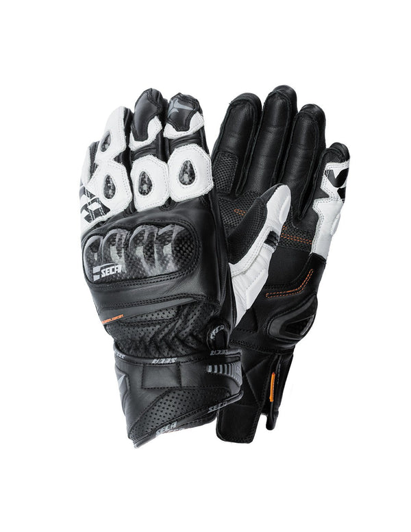 Seca mc-gloves trackday късо черно /бяло
